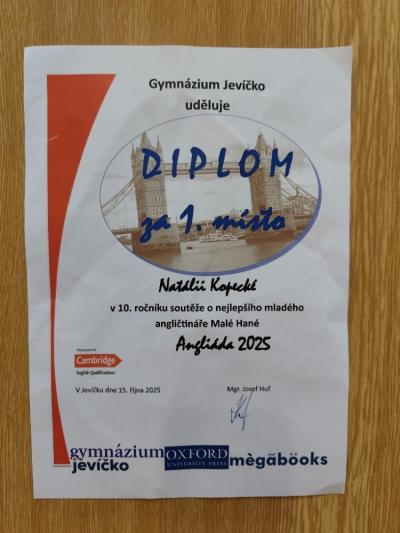 V Angliádě naši žáci úspěšní