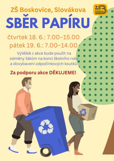 Sběr papíru 18.–19. 6. 2026