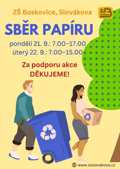Sběr starého papíru, 21. a 22. 9. 2026
