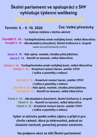 Pečuj o vnitřní vesmír, 5.–9. 10. 2026